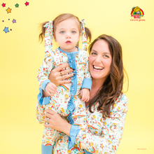 Load image into Gallery viewer, Nostalgic Rainbow Brite x Sweet Peas 
Bamboo Mommy and Me Pajamas