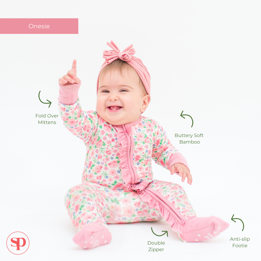 Ditzy Floral One Piece Pajama – Sweet Peas Co