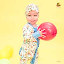 Load image into Gallery viewer, Nostalgic Rainbow Brite x Sweet Peas 
Bamboo Convertible Onesie Pajamas