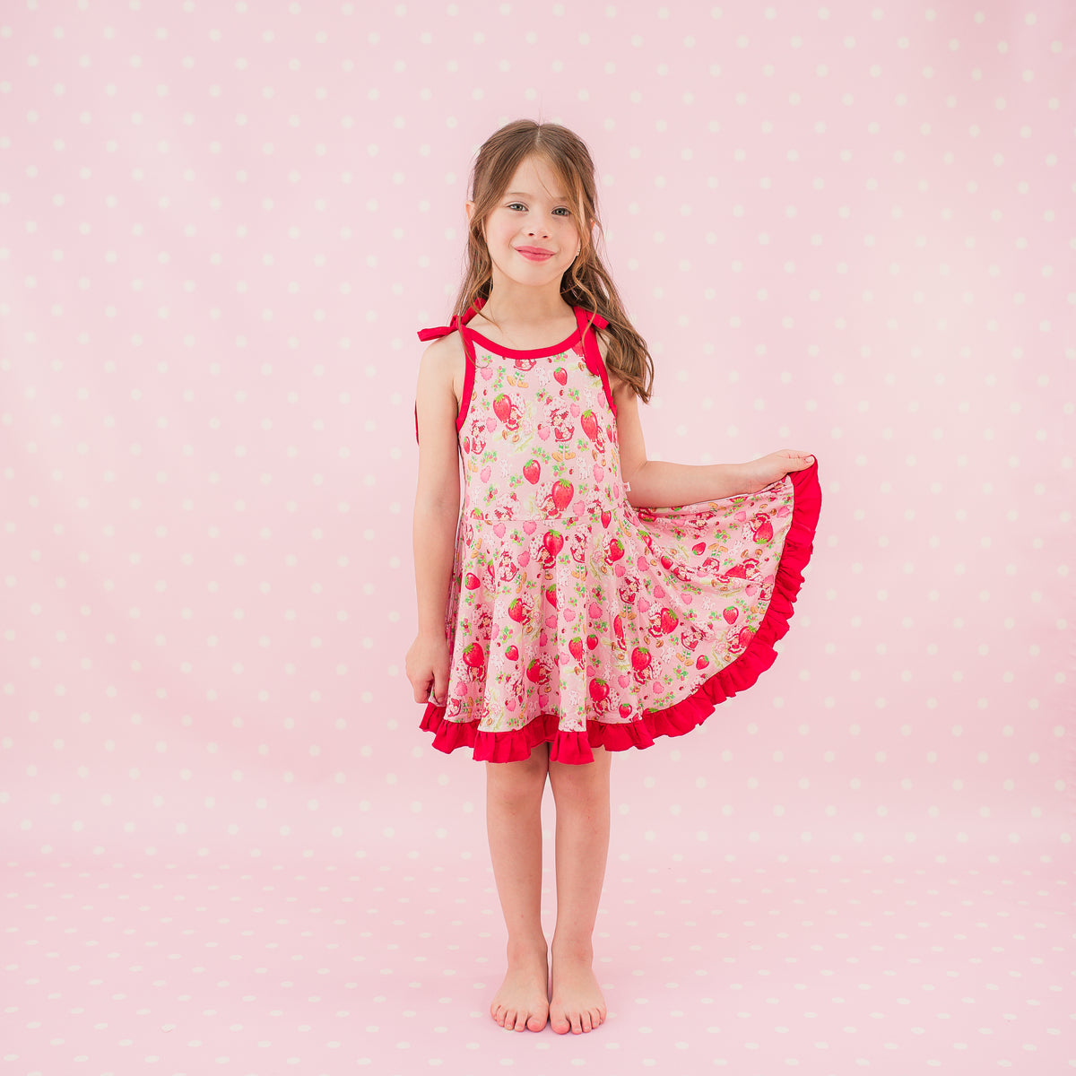 Strawberry Shortcake Tie Strap Twirl Dress 7/8 Years Strawberry Shortcake Tie Strap Twirl Dress 7/8 Years
