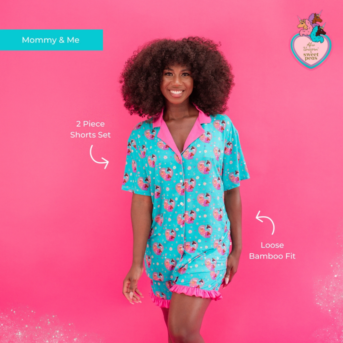 Afro Unicorn™ Women's 2pc Pajama – Sweet Peas Co