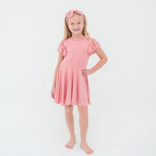 Load image into Gallery viewer, Dusty Pink Cap Sleeve Twirl Dress