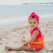 Load image into Gallery viewer, UPF Pink Swim Knot Turban