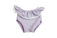 Load image into Gallery viewer, Purple Sparkle High Waisted Bikini Bottom