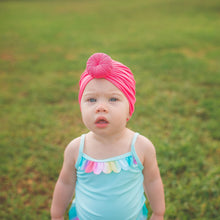 Load image into Gallery viewer, UPF Neon Pink Swim Knot Turban