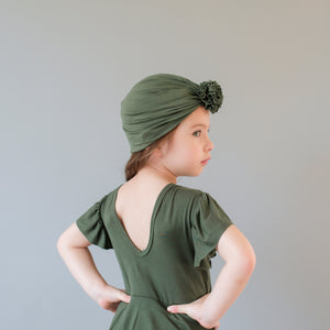Olive Green Rose Turban