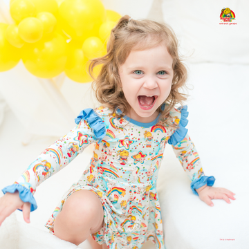 Nostalgic Rainbow Brite x Sweet Peas
Bamboo Long Sleeve Dress