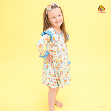 Nostalgic Rainbow Brite x Sweet Peas
Bamboo Long Sleeve Dress
