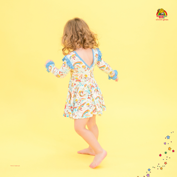 Nostalgic Rainbow Brite x Sweet Peas 
Bamboo Long Sleeve Dress 