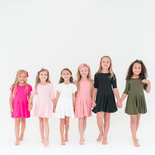 Load image into Gallery viewer, Soft Pink Cap Sleeve Twirl Dress