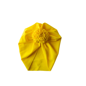UPF Yellow Swim Rose Turban