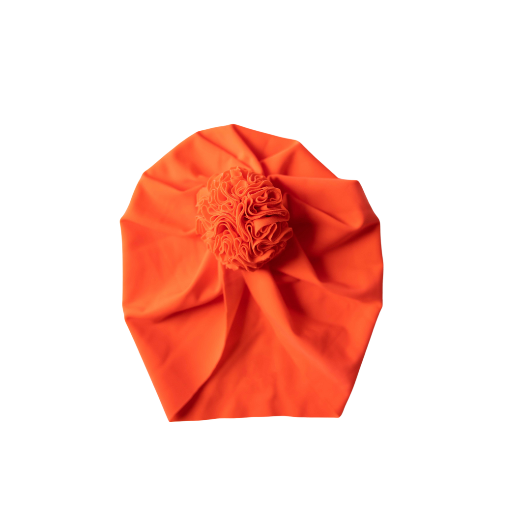 UPF Orange Swim Rose Turban