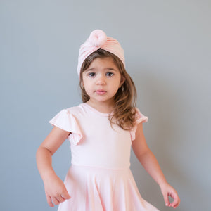 Soft Pink Cap Sleeve Twirl Dress