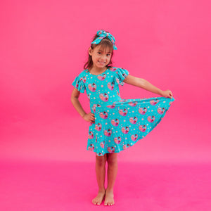 Afro Unicorn™ Cap Sleeve Twirl Dress