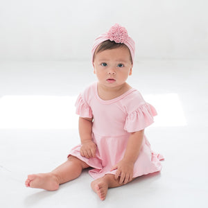 Soft Pink Cap Sleeve Twirl Dress