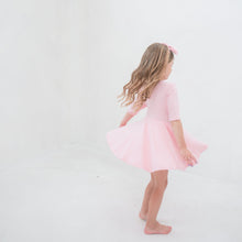 Load image into Gallery viewer, Soft Pink Quarter Sleeve Twirl Dress