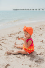 Load image into Gallery viewer, UPF Orange Swim Bow Turban