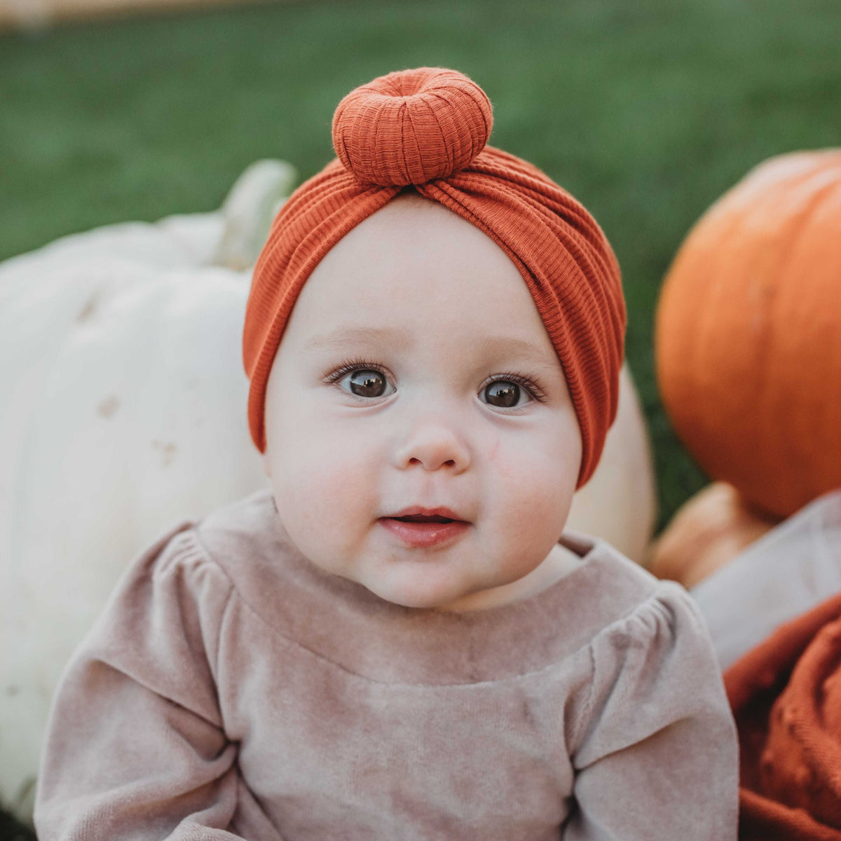 Ribbed Rust Knot Turban – Sweet Peas Co