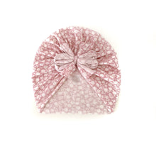 Load image into Gallery viewer, Pink Floral Bow Turban