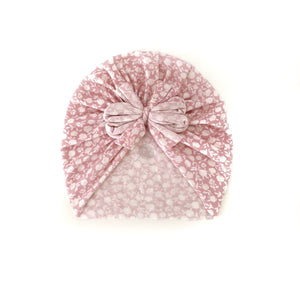 Pink Floral Bow Turban
