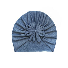 Load image into Gallery viewer, Denim Bow Turban