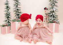 Load image into Gallery viewer, Red Velvet Bow Turban